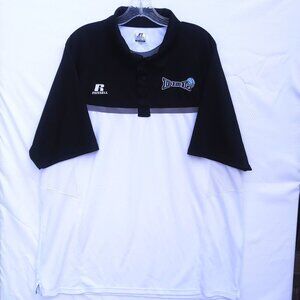 Russell Athletic Dri-Power Men's Shirt XXL Black & White Short Sleeve Polo Shirt